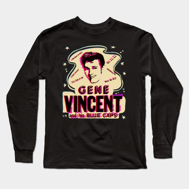 Gene Vincent Long Sleeve T-Shirt by HAPPY TRIP PRESS